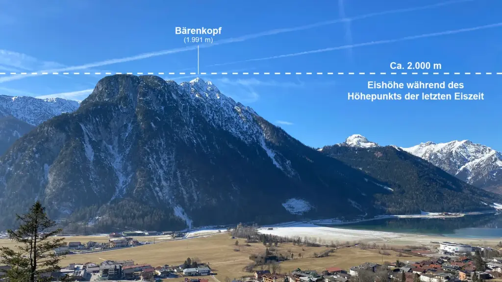 Berg Bärenkopf mit Eiszeithöhe in den Alpen.